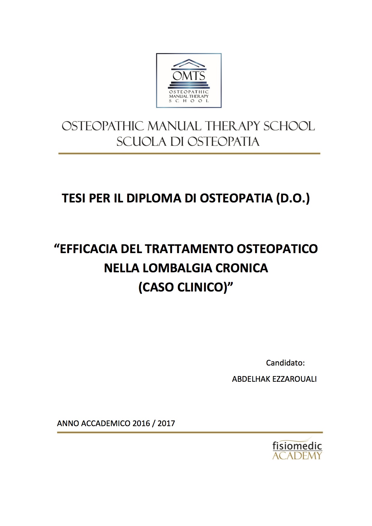 Abdelhak Ezzarouali Tesi Diploma Osteopatia 2017