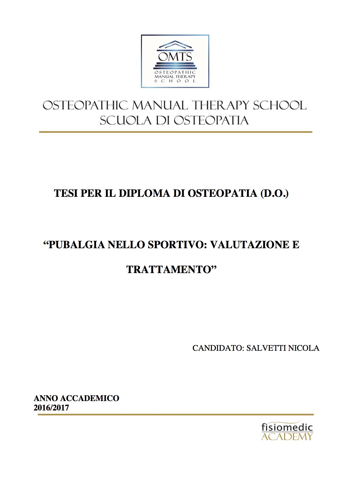 Salvetti Nicola Tesi Diploma Osteopatia 2017