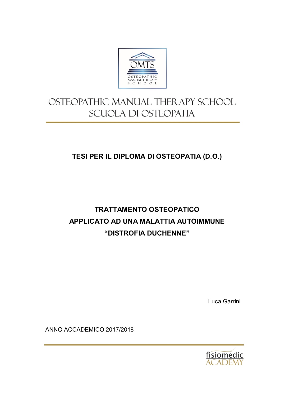 Luca Garrini Tesi Diploma Osteopatia 2018