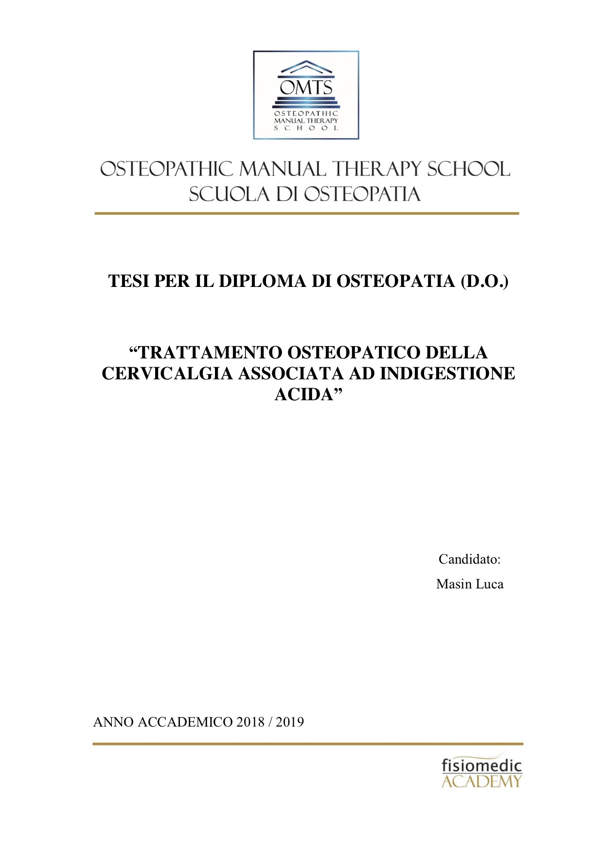 Luca Masin Tesi Diploma Osteopatia 2018