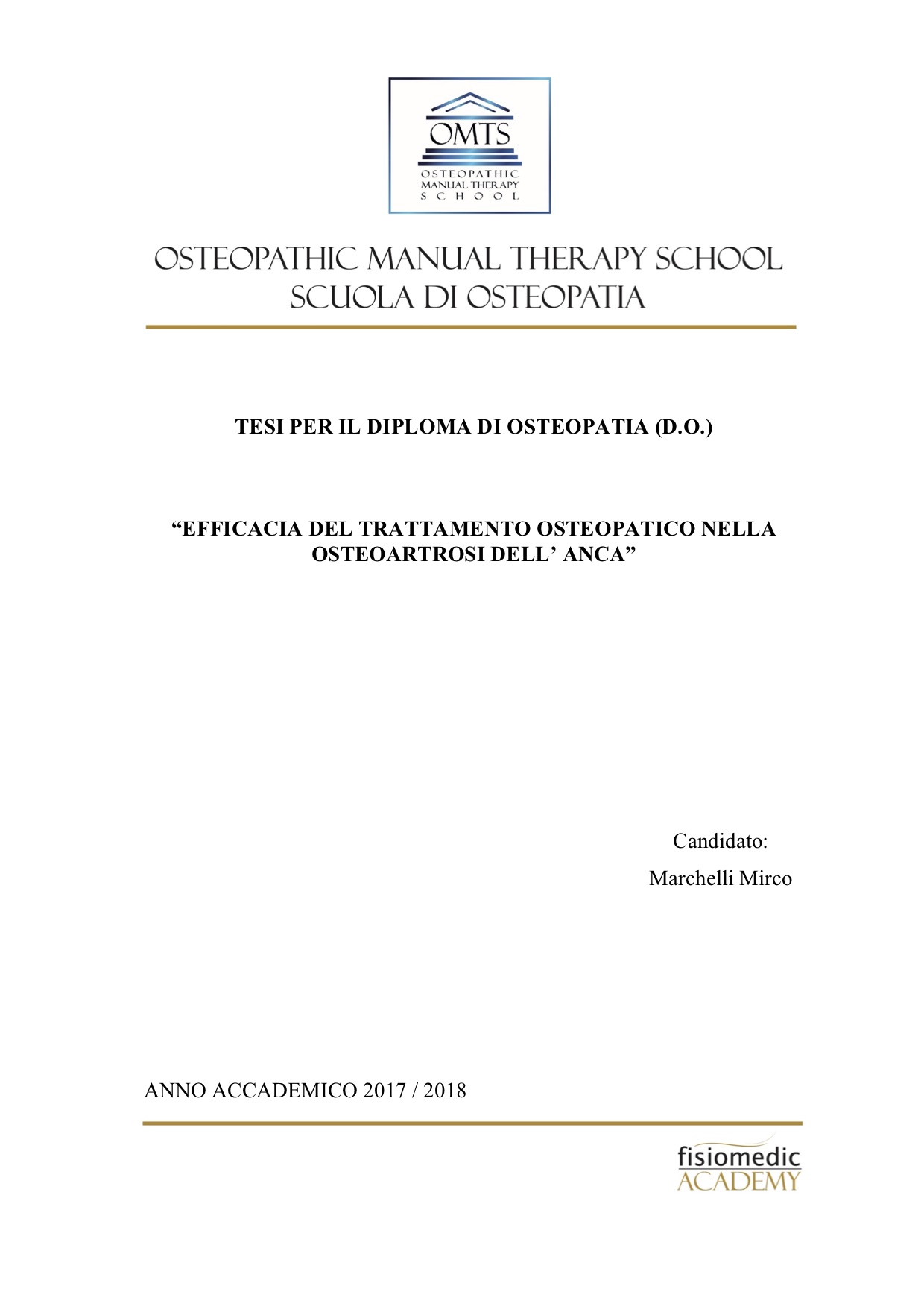 Marchelli Mirco Tesi Diploma Osteopatia 2018